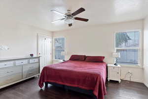 Tiled dining area featuring ceiling fan and lofted ceiling