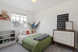 Bedroom featuring carpet floors