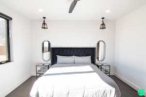 Bedroom with ceiling fan