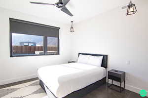 Bedroom featuring ceiling fan