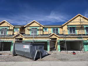 Property in mid-construction with a garage