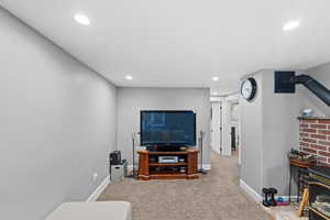 View of carpeted living room