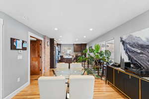 Interior space with light wood-type flooring