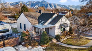 View of front of property featuring a mountain view