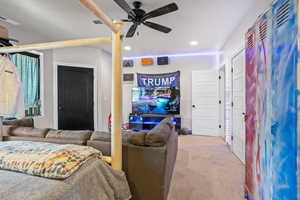 Interior space featuring ceiling fan