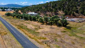 Aerial view featuring a rural view and a mountain view