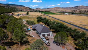 Bird's eye view with a mountain view and a rural view