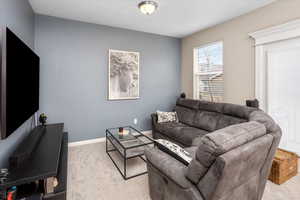 View of carpeted living room