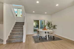 Dining area featuring light hardwood / wood-style floors