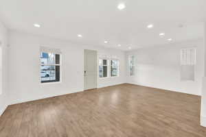 Empty room featuring light hardwood / wood-style floors