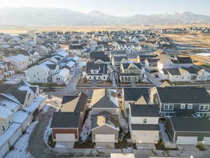 Aerial view featuring a mountain view