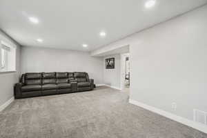 View of carpeted living room