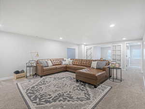View of carpeted living room
