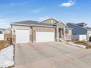 View of front facade with a garage