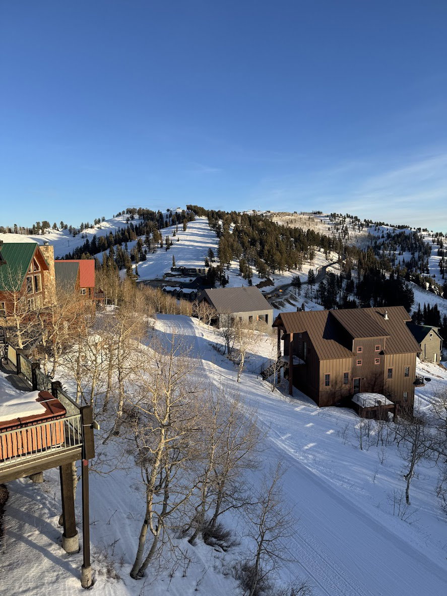 view from deck toward resort center