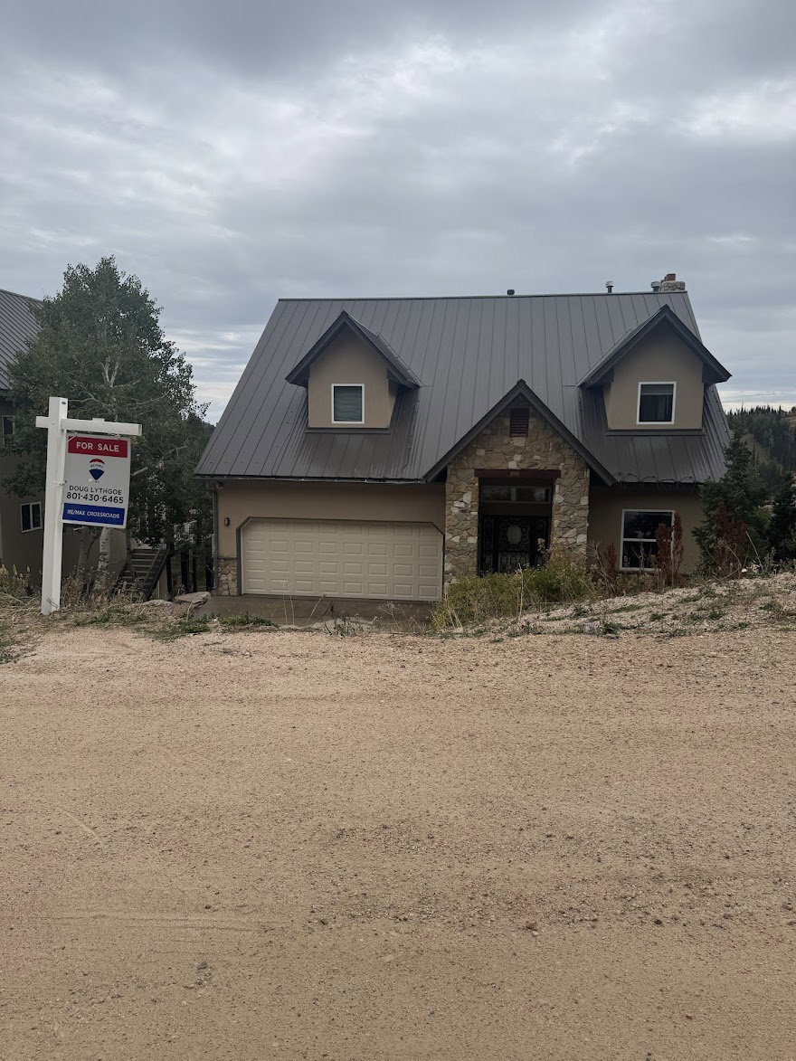Front  of house features a covered porch.
