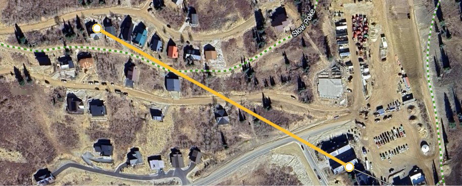 Shows the winter parking area 1100 from home.