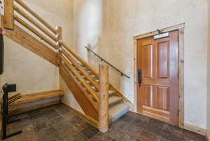 Stairs with a towering ceiling