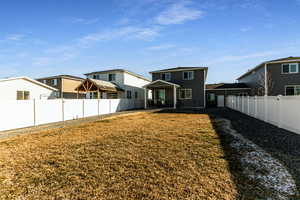 Large yard with full auto sprinklers.