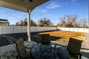 Large covered patio.