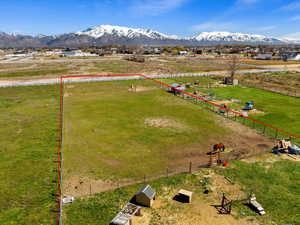 Bird's eye view featuring a mountain view and a rural view