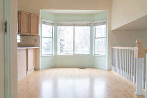 Interior space featuring light wood-type flooring