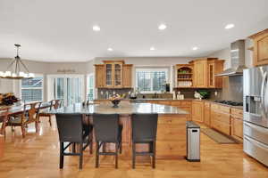 Kitchen featuring a double sink, a kitchen island, stainless steel appliances