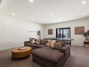 View of carpeted living room