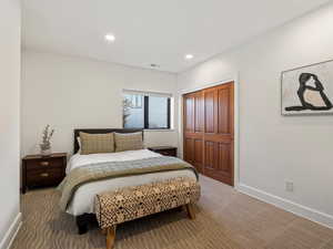 Bedroom featuring carpet floors