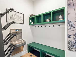 Mudroom featuring hardwood / wood-style floors