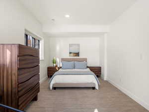 View of carpeted bedroom