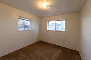 View of carpeted spare room