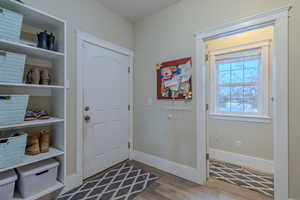 Entryway featuring light hardwood / wood-style floors