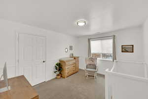 Bedroom with carpet floors