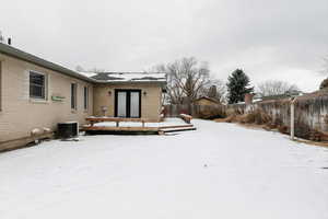 Backyard with wrap around deck