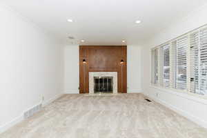 Formal living room, and a premium fireplace