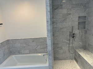 Marble shower, and tub surround