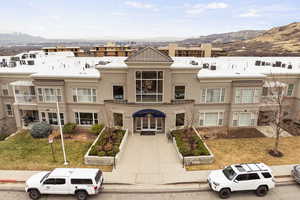 View of property with a mountain view