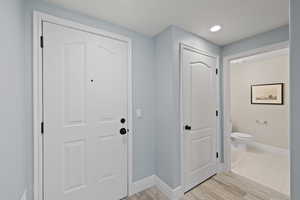 Entryway featuring light wood-type flooring