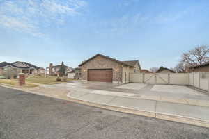 View of front of home featuring a garage