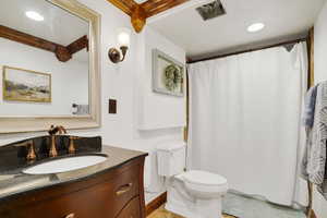 Bathroom featuring vanity and toilet