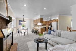 Family room open to kitchen
