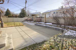 View of patio with cooling unit