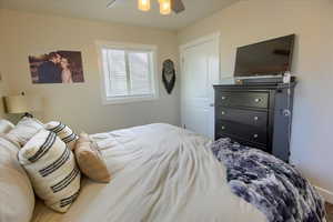 Bedroom featuring ceiling fan