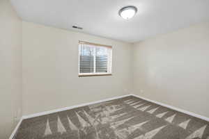 Unfurnished room with carpet