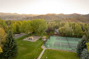 Bird's eye view featuring a mountain view