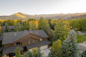 Aerial view with a mountain view