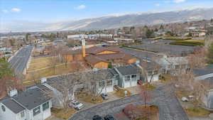 Bird's eye view with a mountain view