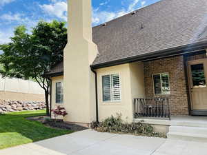 Exterior space with covered porch