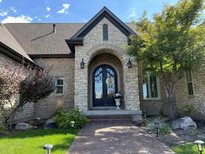 Property entrance with french doors